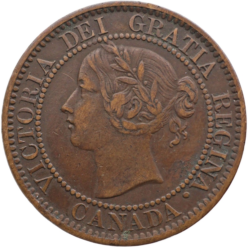 1859 One Cent Canada Coin Queen Victoria