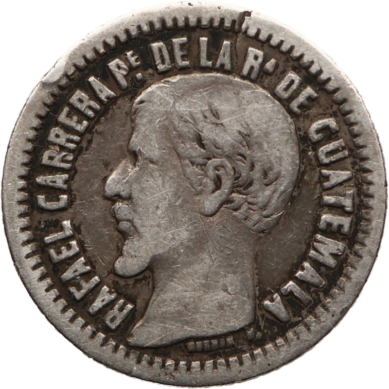 1860 R Half Real Guatemala Coin