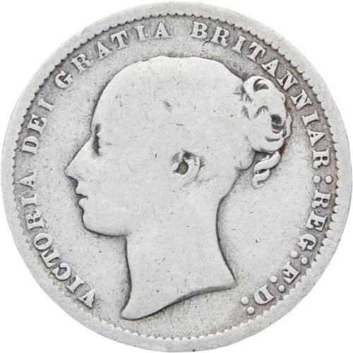 1872 Great Britain Victoria Silver Shilling Coin