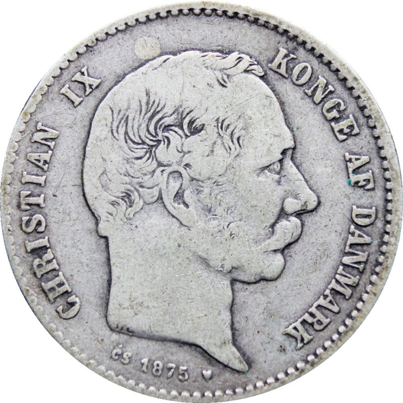 1875 CS Denmark Christian IX One Krone