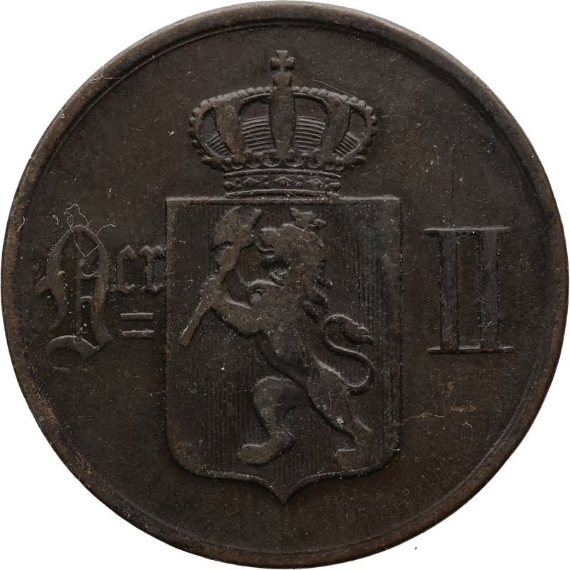 1876 5 Øre Norway Coin Oscar II