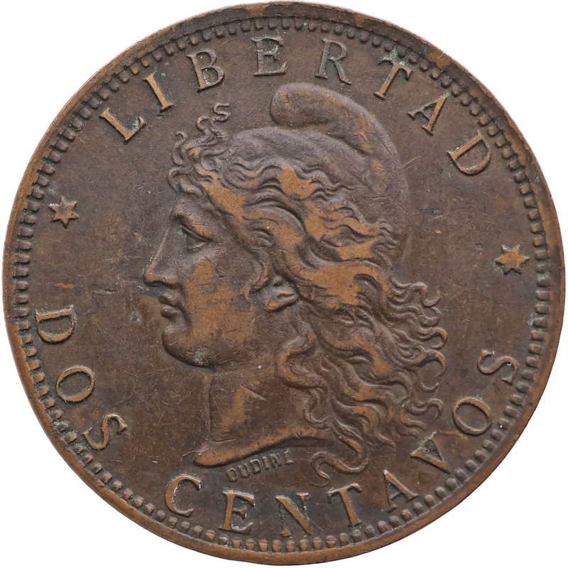 1890 2 Centavos Argentina Coin