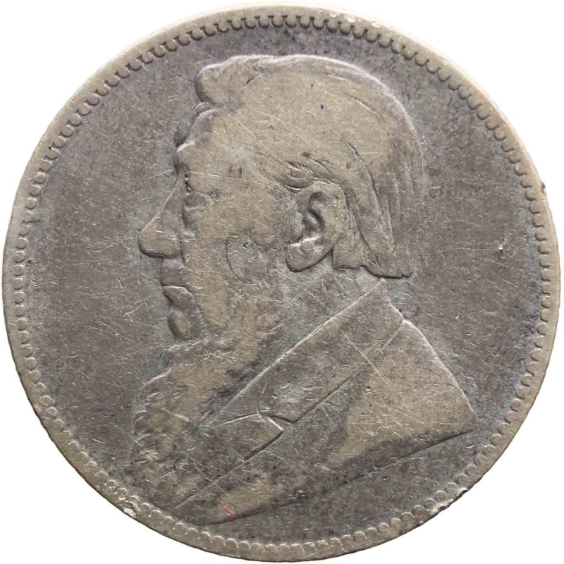 1892 Shilling South Africa Paul Kruger ZAR Silver Coin