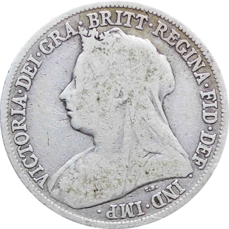 1895 Shilling Queen Victoria Great Britain Silver Coin