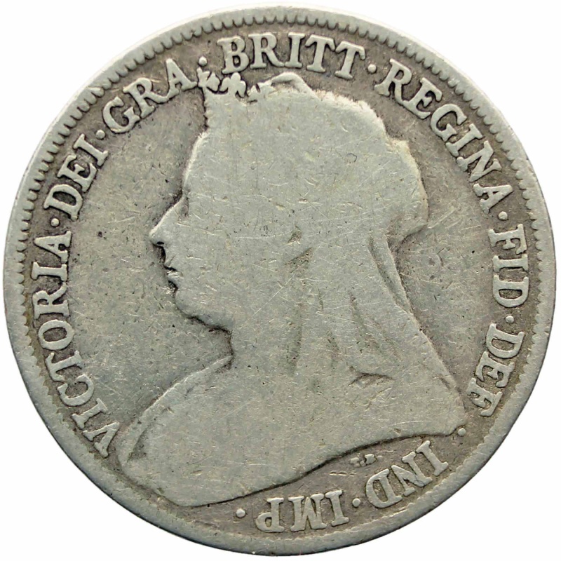 1895 Shilling Victoria Queen Great Britain Silver British Coin