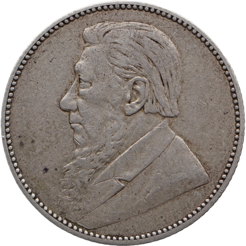 1897 Shilling South Africa Paul Kruger ZAR Silver Coin