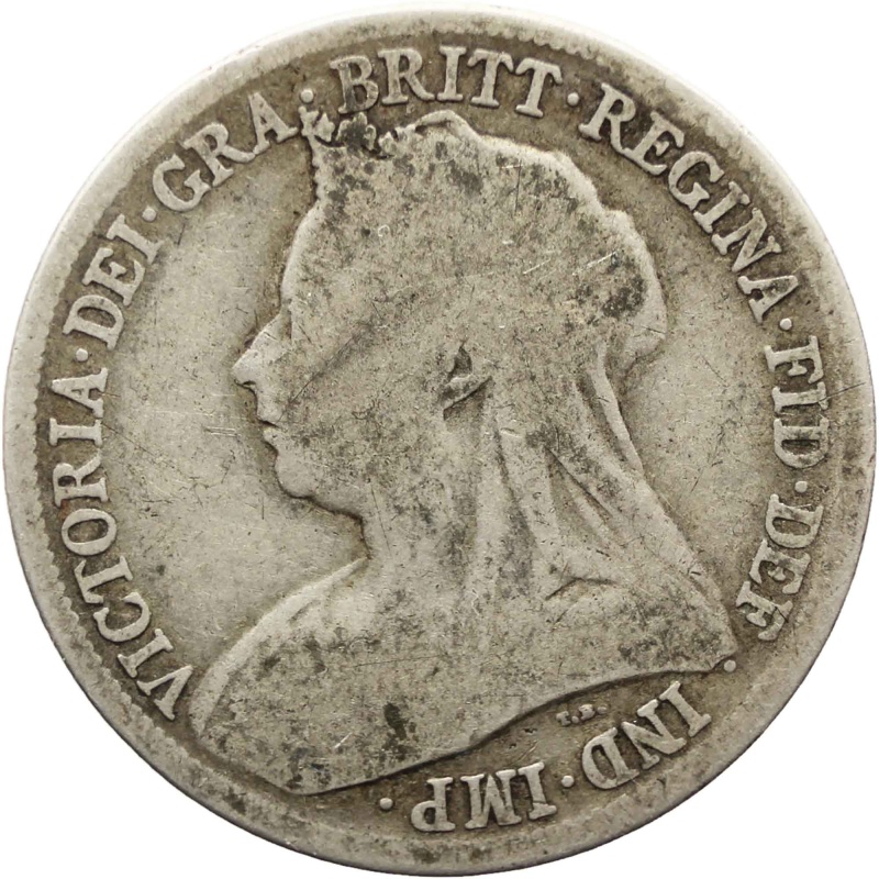1900 Shilling Queen Victoria Great Britain Silver Coin