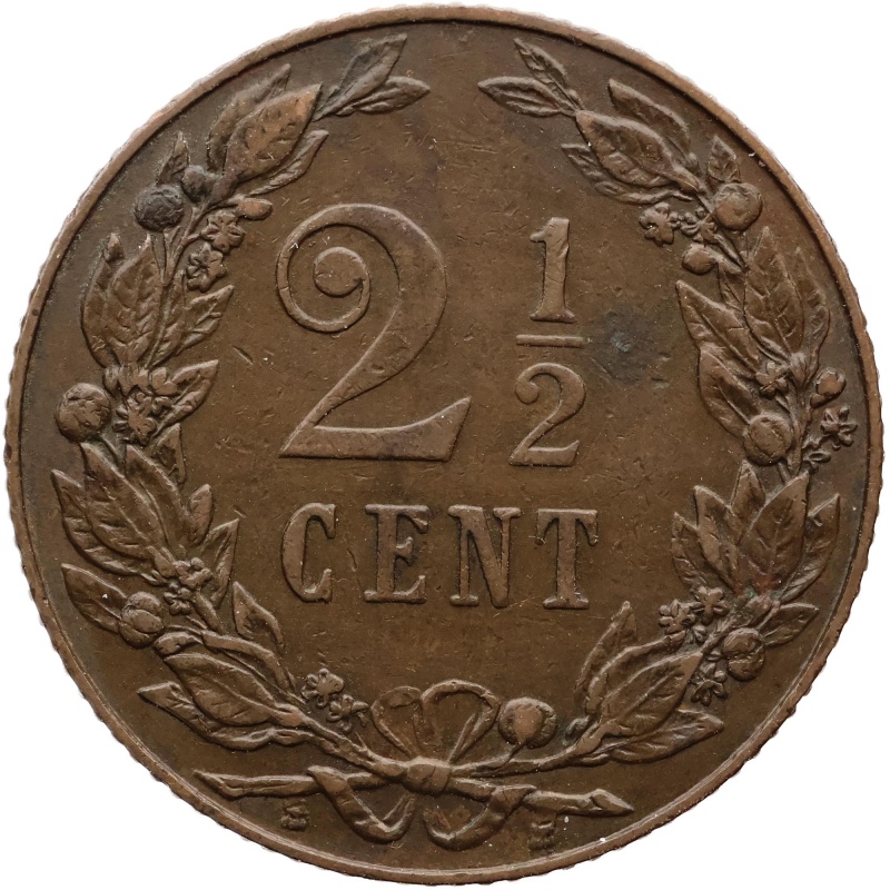 1906 2½ Cent Netherlands Coin