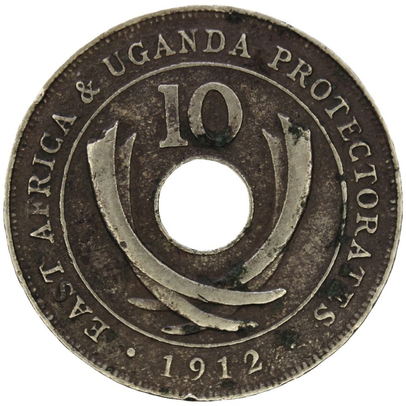 1912 British East Africa and Uganda Protectorates Ten Cents Coin
