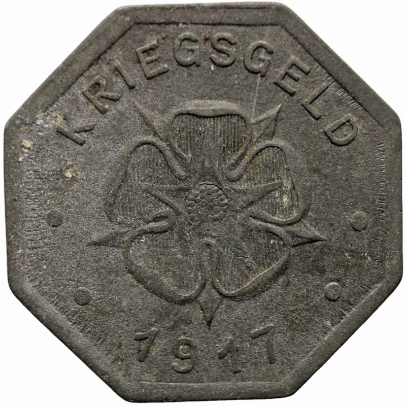 1917 10 Pfennig German Coin Lippe Handelskammer, Free State Notgeld