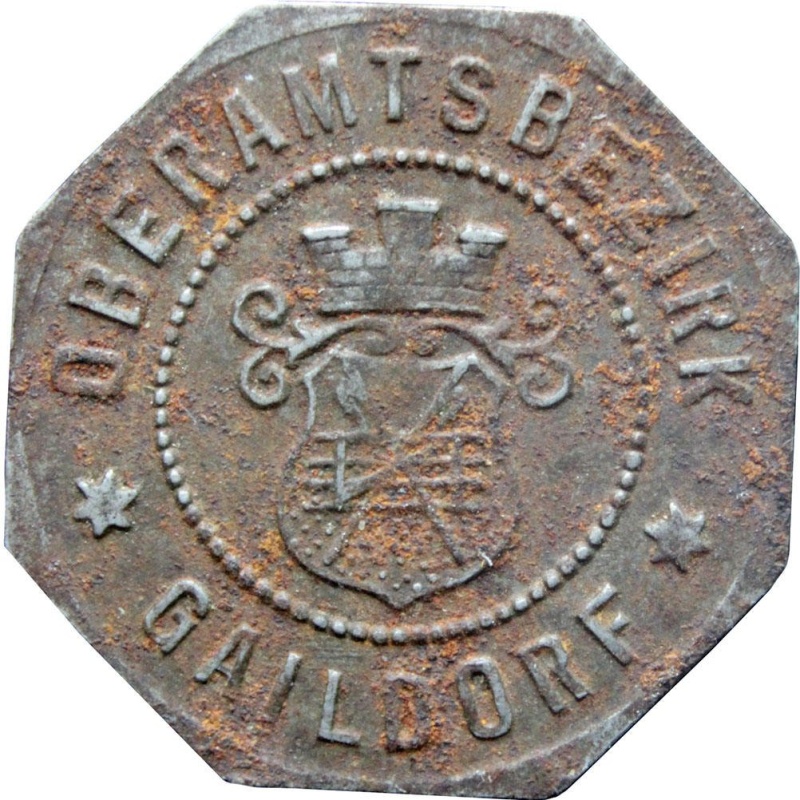 1918 10 Pfennig Gaildorf Stadt Oberamtsbezirk, Württemberg Notgeld Germany Coin