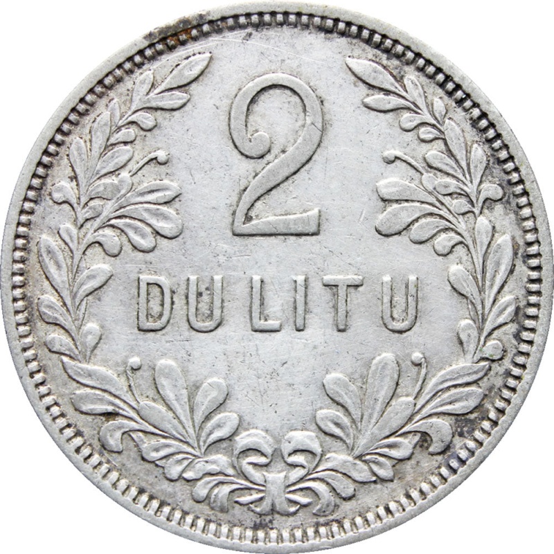 1925 Lithuania 2 Litai Silver Coin