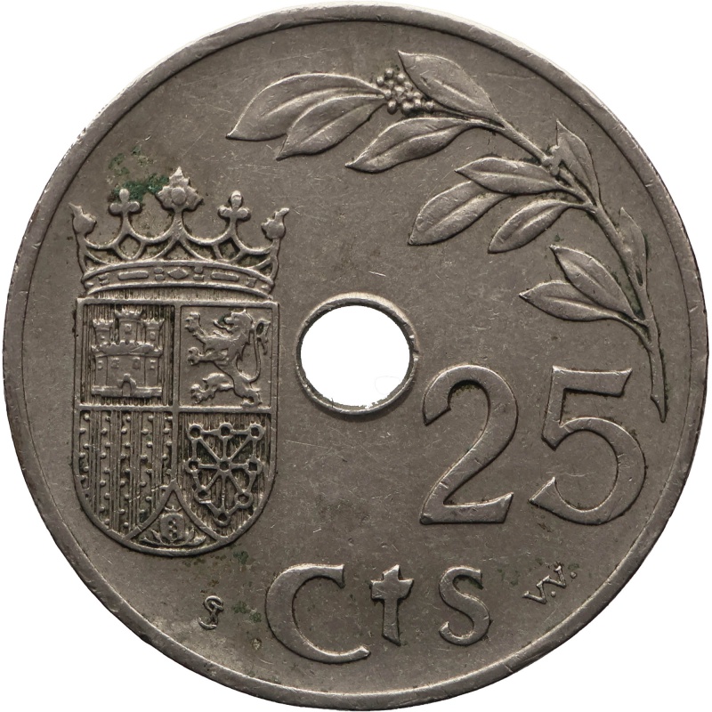 1937 25 Centimos Spain Coin