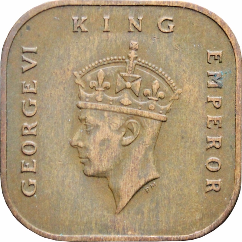 1945 Malaya George VI One Cent Smaller Type Coin