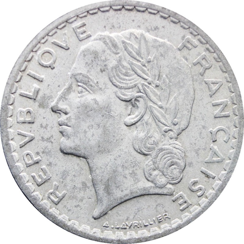 1946 5 Francs France Coin Paris Mint