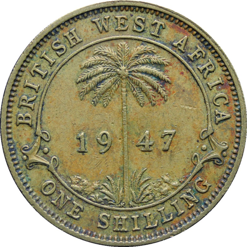 1947 KN British West Africa George VI One Shilling Coin