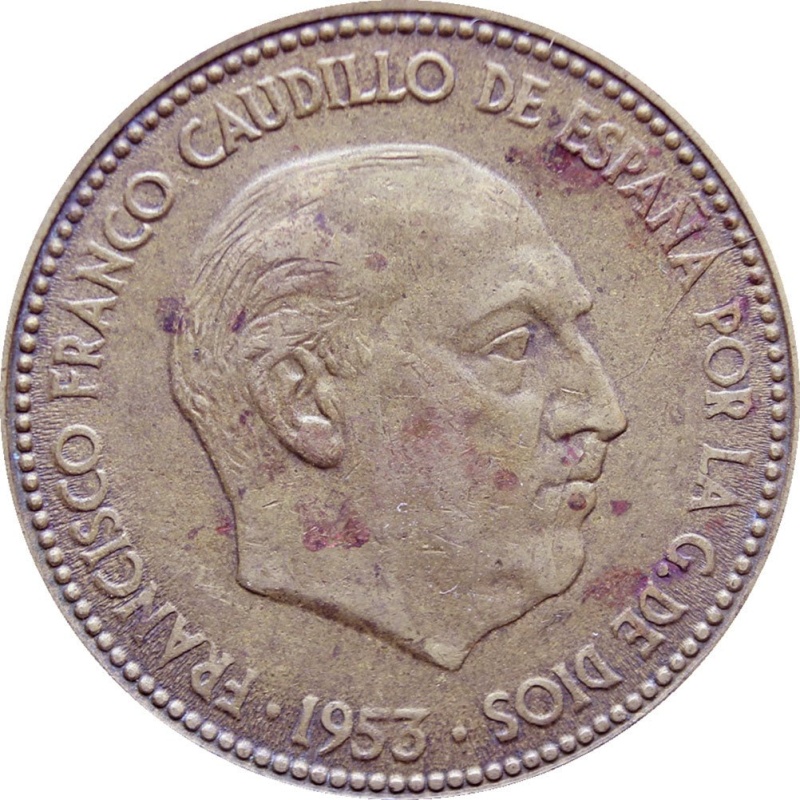 1953 2.5 Pesetas Spain Francisco Franco Coin