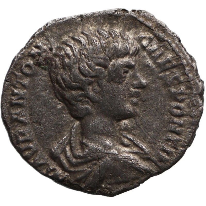 196-198 Roman Empire Denarius Caracalla Coin Roma Mint