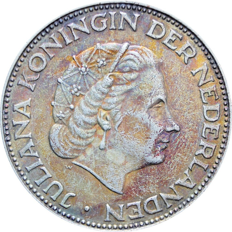 1962 2 and half Gulden Netherlands Juliana Silver Coin