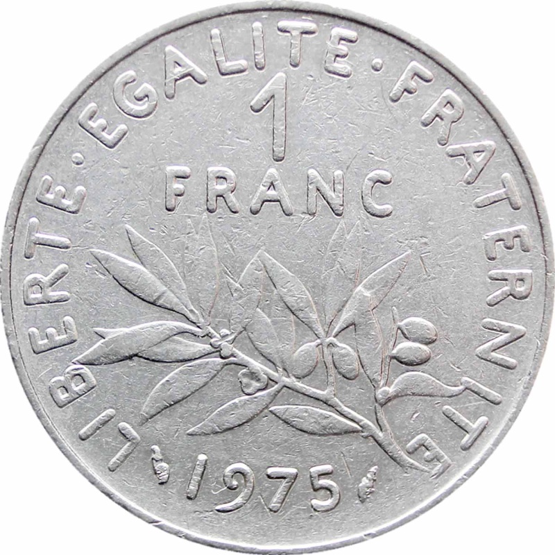 1975 One Franc France Coin