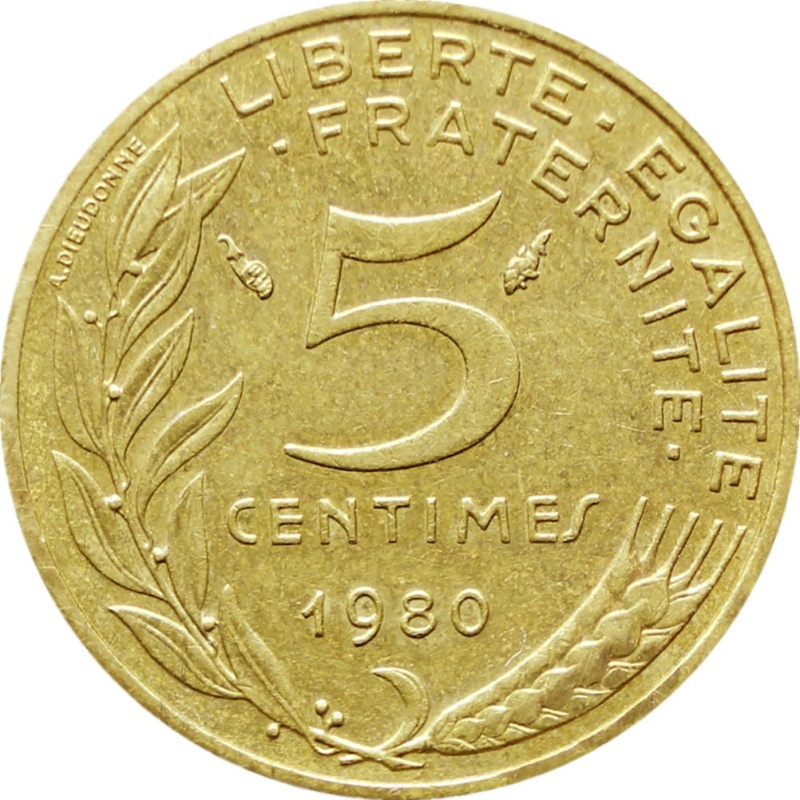 1980 France 5 Centimes Coin Marianne