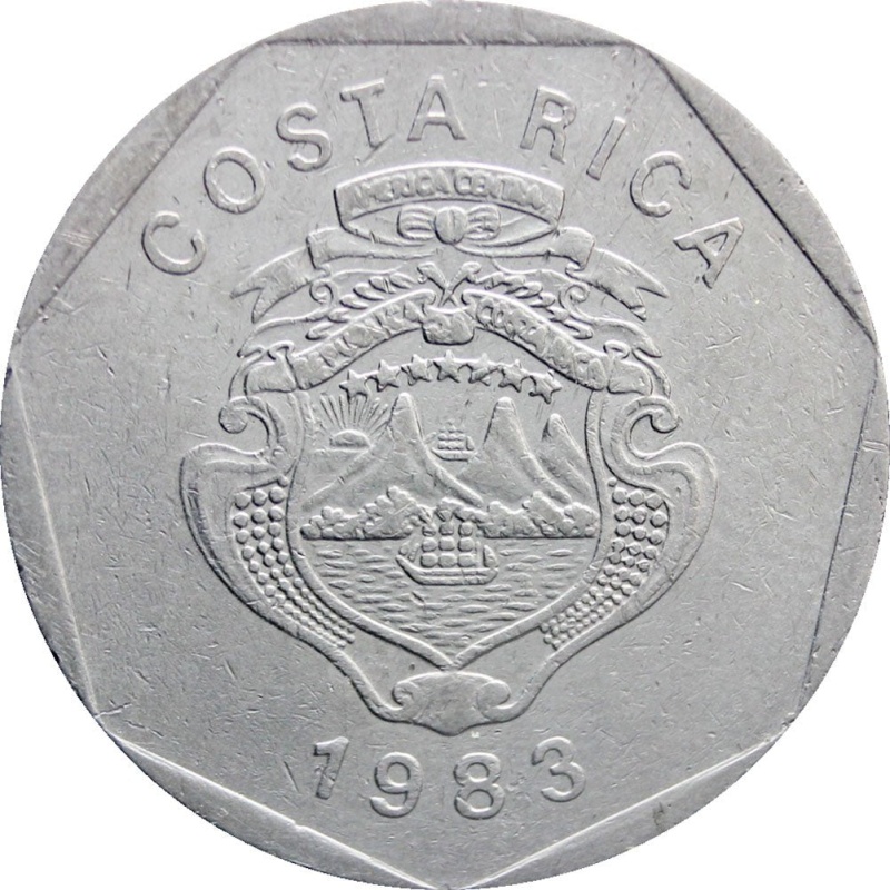 1983 5 Colones Costa Rica Coin