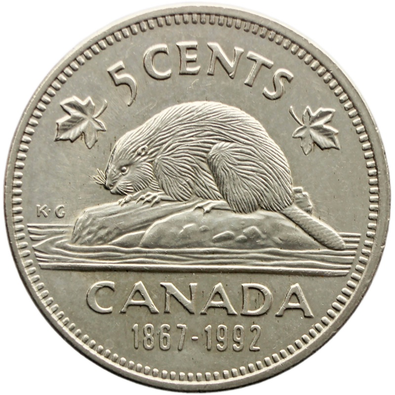 1992 5 Cents Canada Elizabeth II Coin Confederation 125th Anniversary