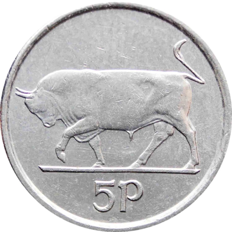 1993 Ireland 5 Pingin Coin (small type)