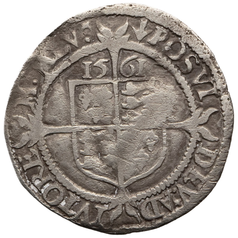 1561 3 Pence Elizabeth I Coin Silver England 3rd issue Pheon Mintmark