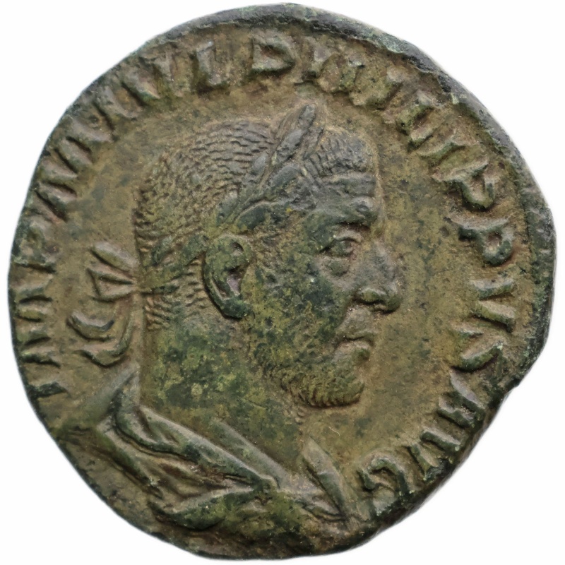 247-249 Roman Empire Sestertius Philippus I Coin Felicitas