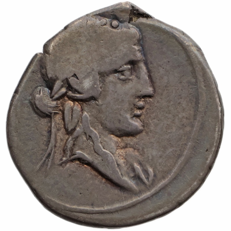 90 BC Roman Republic Denarius Quintus Titius Coin Liber