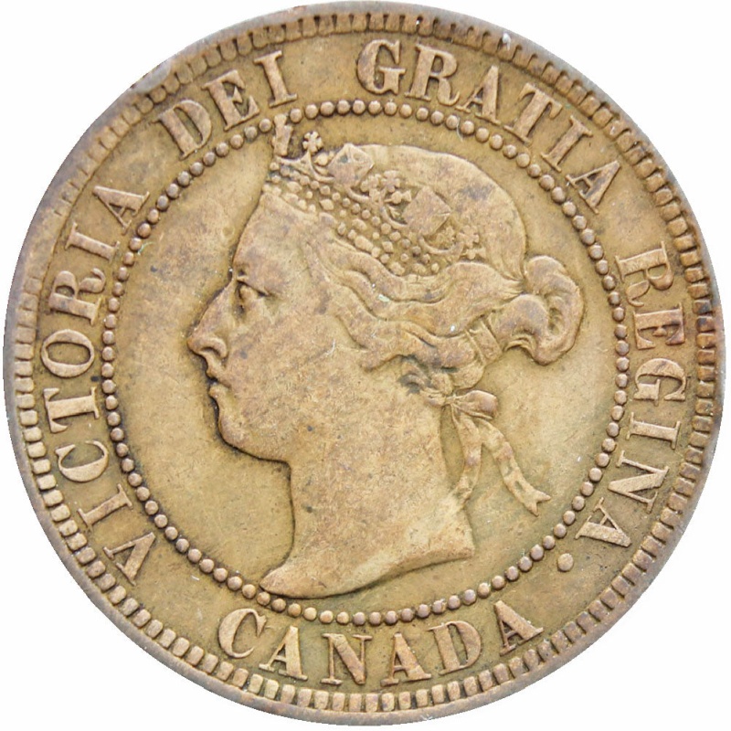 Canada Queen Victoria 1893 One Cent Bronze Coin
