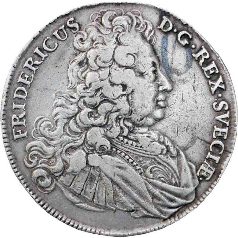Very Rare 1724 Sweden King Frederick I Silver One Riksdaler first Swedish thaler (taler)