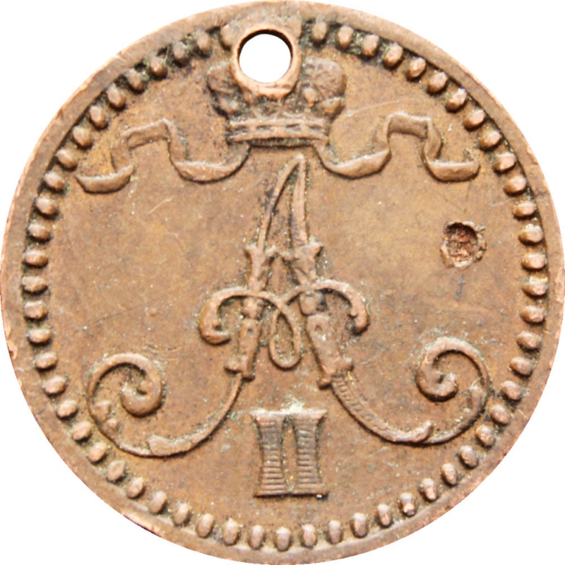 Finland 1869 One Penni Aleksandr II Coin