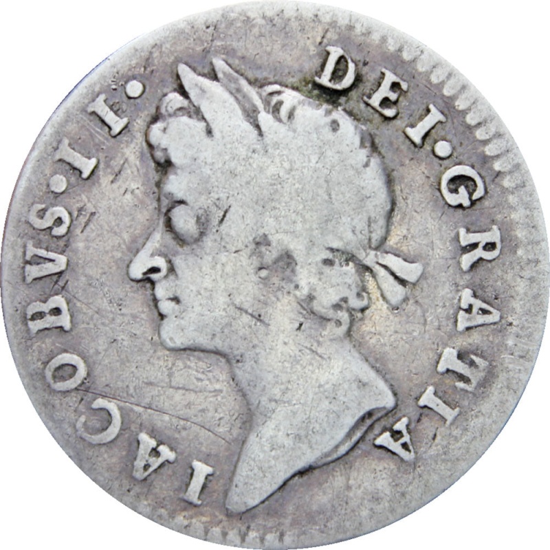 Great Britain 1685 3 Pence James II Coin Silver Maundy Coinage