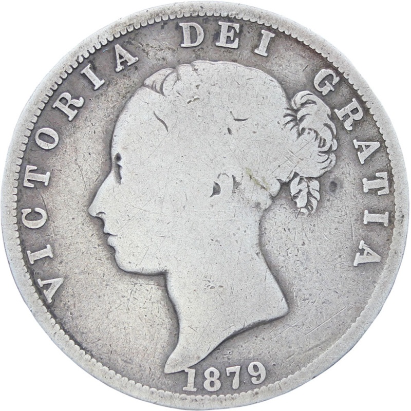 Great Britain Queen Victoria 1879 Half Crown Silver Coin