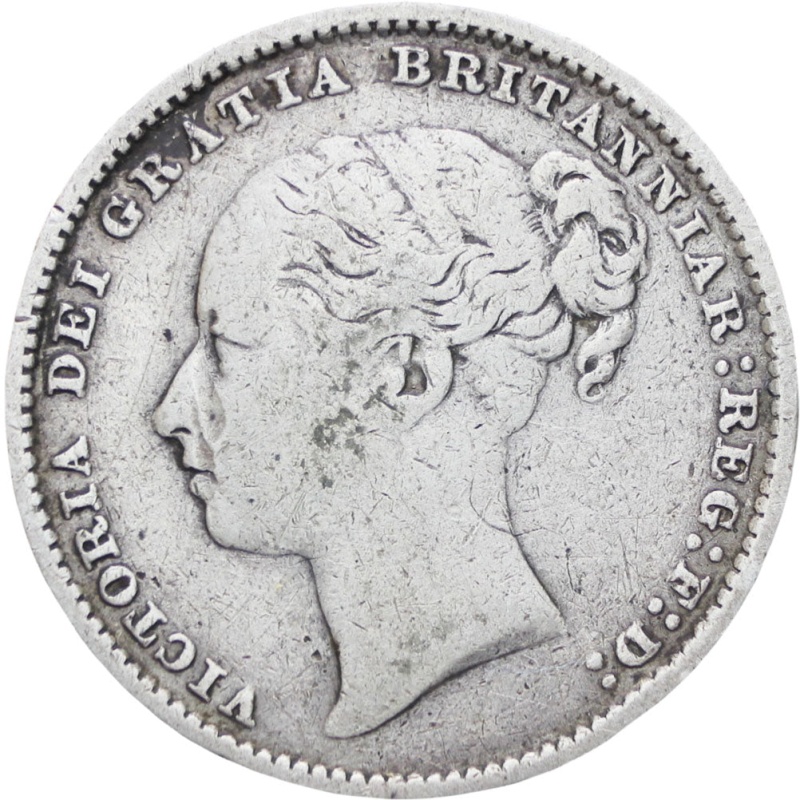 Great Britain Queen Victoria 1885 Shilling Silver Coin