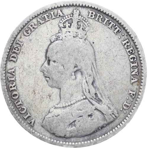 Great Britain Queen Victoria 1887 Shilling Silver Coin