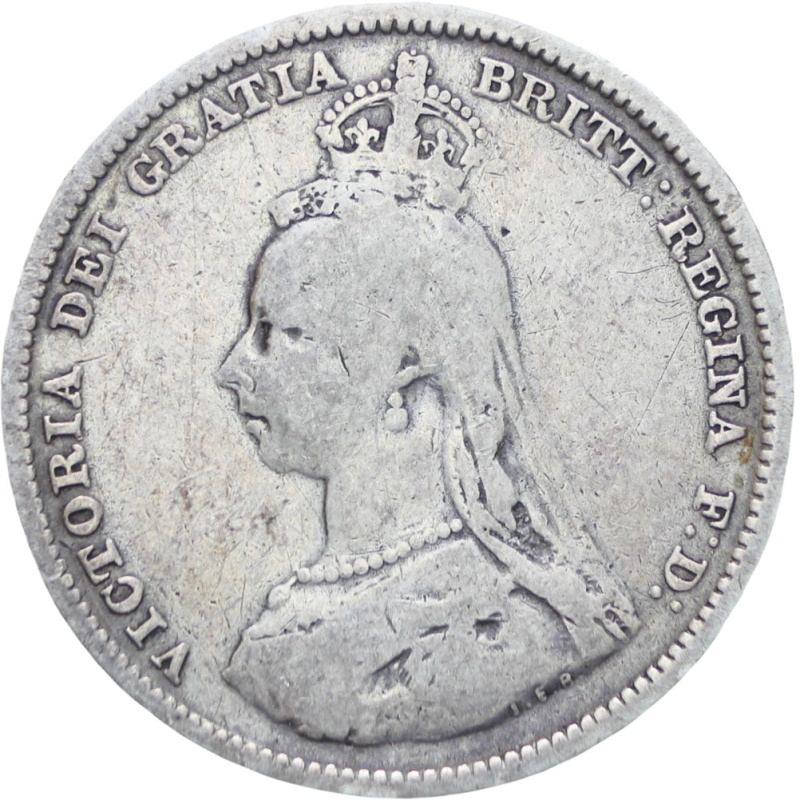 Great Britain Queen Victoria 1887 Shilling Silver Coin