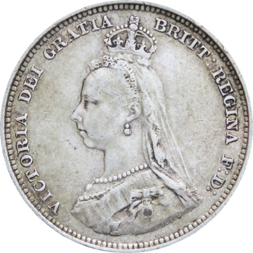 Great Britain Queen Victoria 1887 Shilling Silver Coin