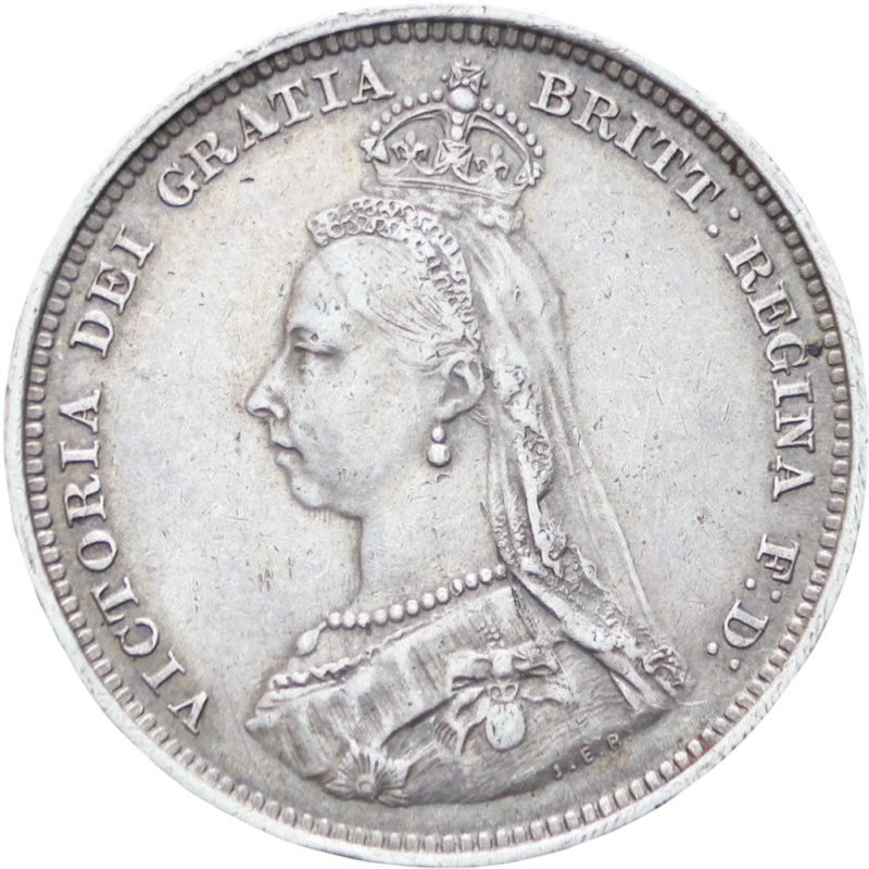 Great Britain Queen Victoria 1887 Shilling Silver Coin