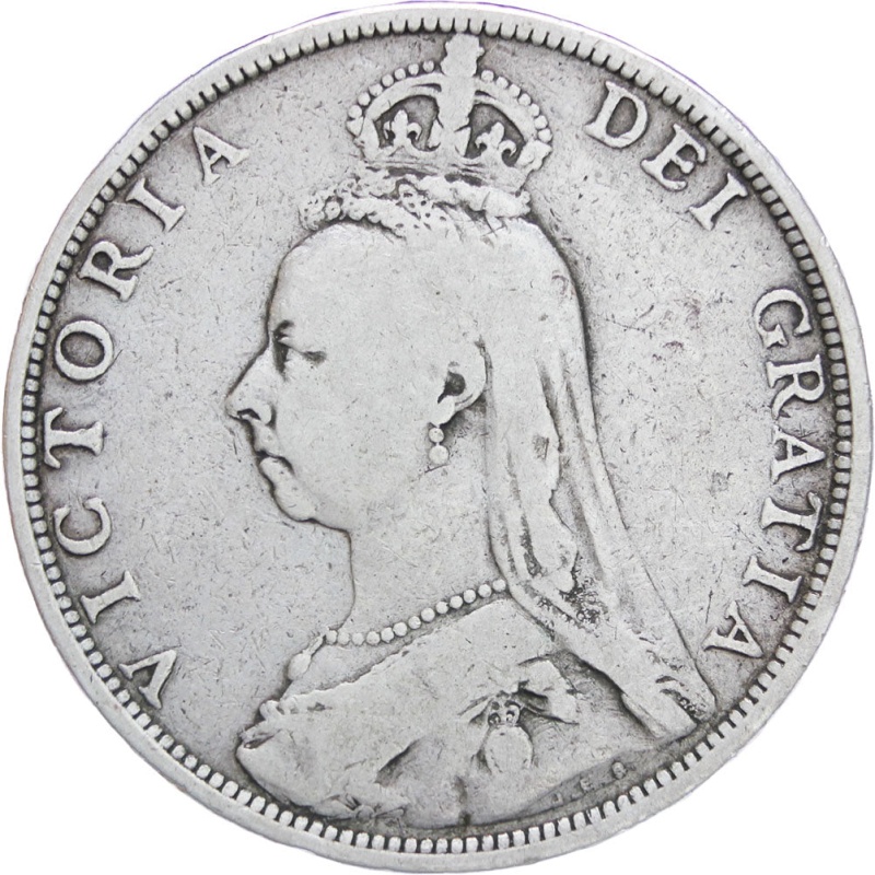 Great Britain Queen Victoria 1889 Two Shillings Florin Silver Coin (2nd portrait)