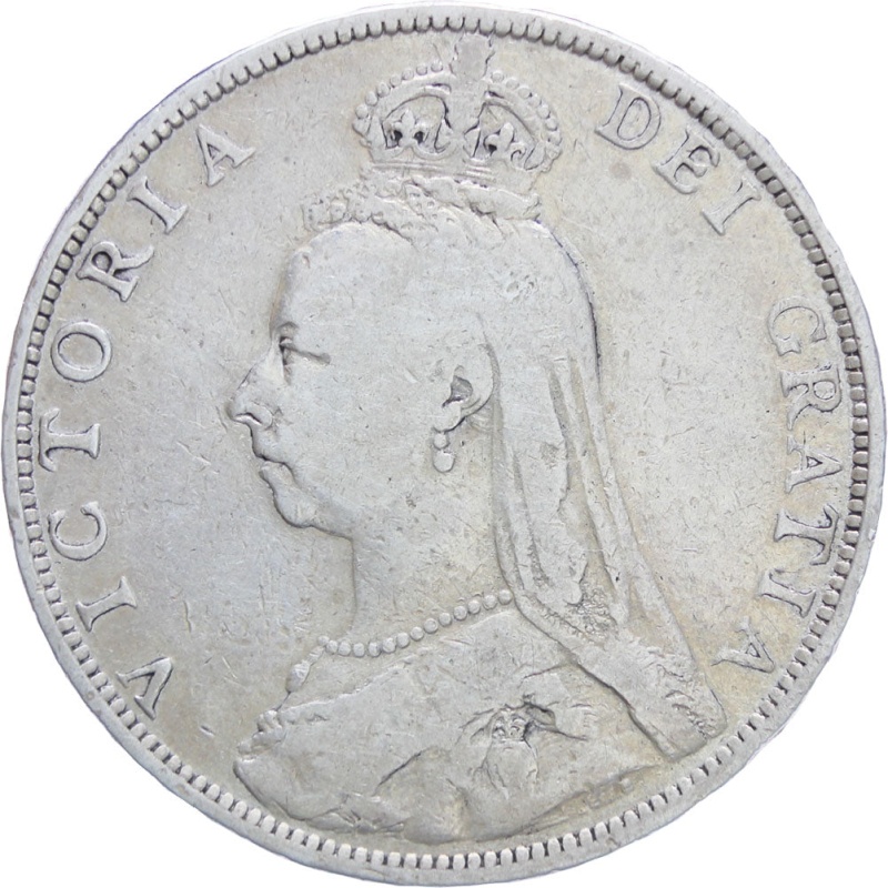 Great Britain Queen Victoria 1890 Two Shillings Florin Silver Coin (2nd portrait)