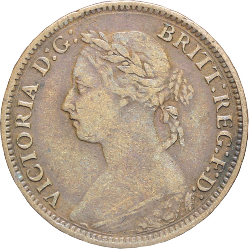Great Britain Queen Victoria 1891 Farthing Bronze Coin (2nd portrait)