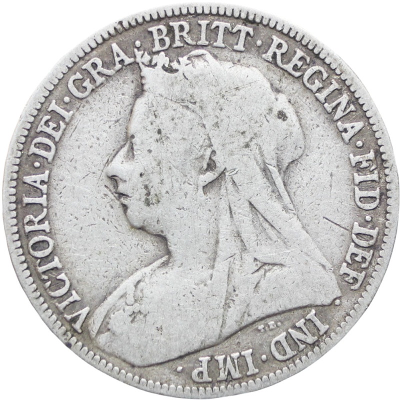 Great Britain Queen Victoria 1896 Shilling Silver Coin
