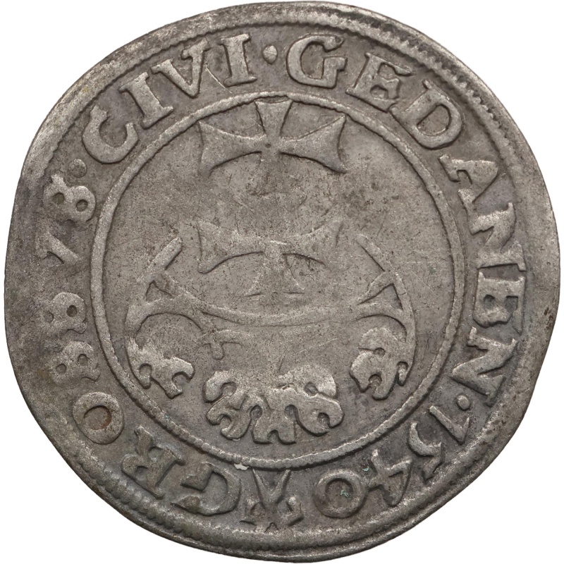 1540 Groschen Sigismund I Stary Kingdom of Poland Gdańsk Coin