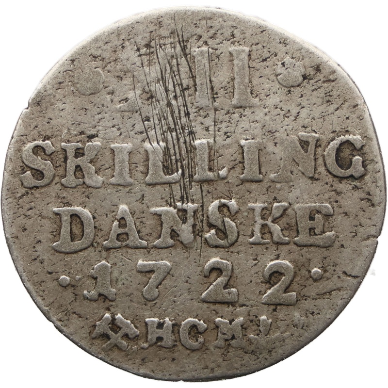1722 12 Skilling Norway Coin Frederick IV