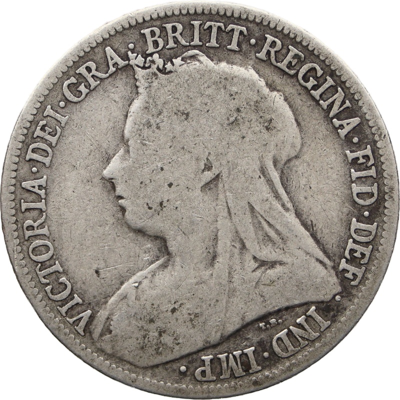 1896 Shilling Victoria Queen Coin GB