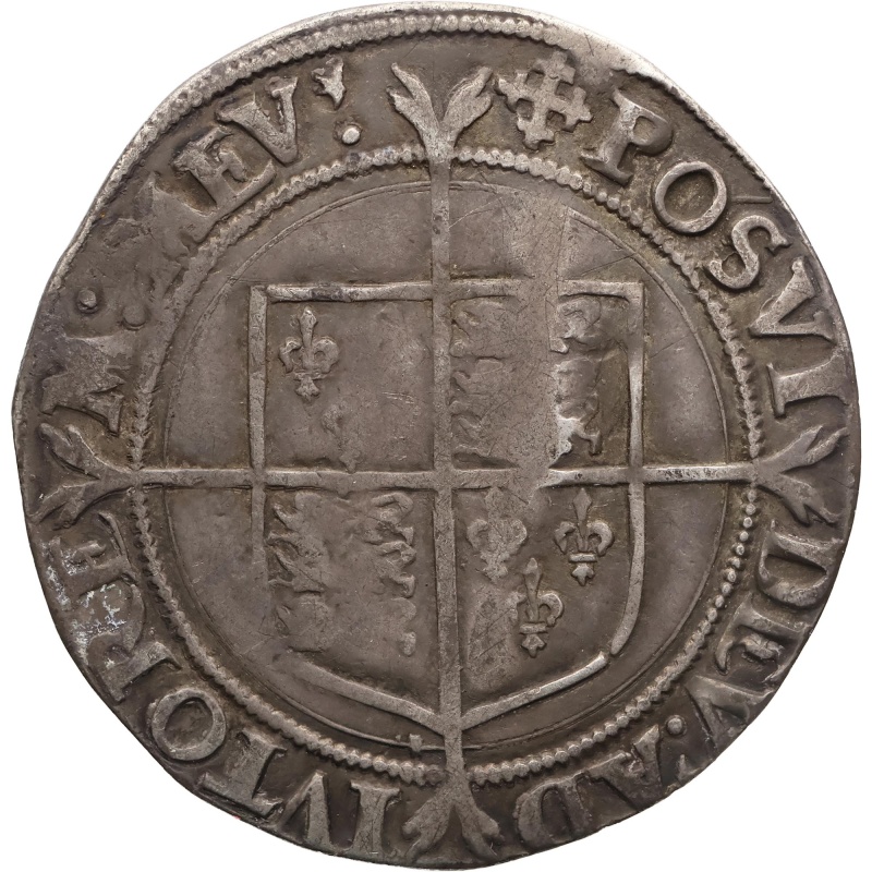 1560-1561 Shilling Elizabeth I Coin England 2nd issue Cross Crosslet