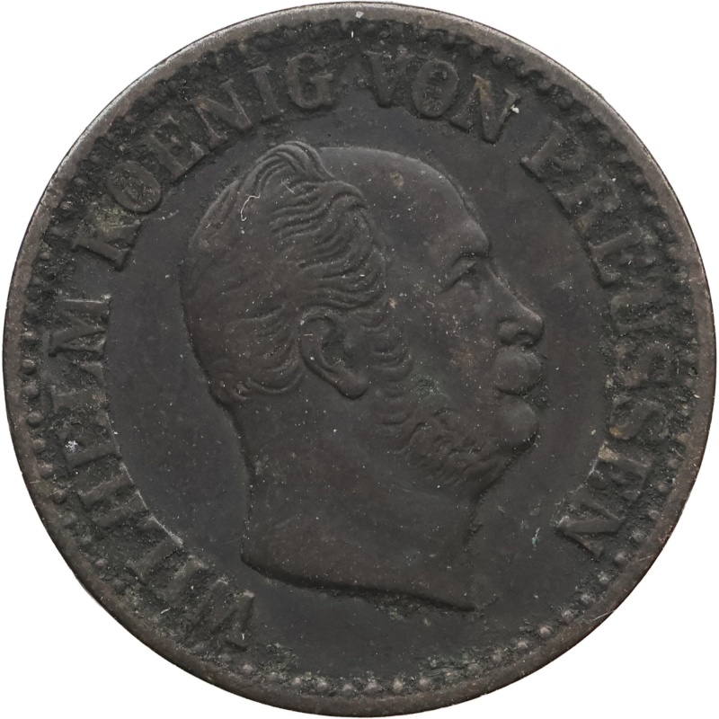 1864 A 1 Silbergroschen Prussia Germany Coin William I Berlin Mint